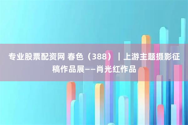 专业股票配资网 春色（388）｜上游主题摄影征稿作品展——肖光红作品